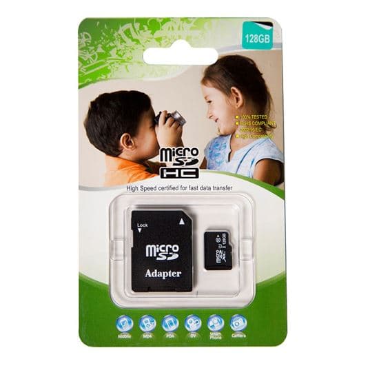 Dynamix 128GB Micro SD High-Speed Certified Flash Card with Adapter. 30MB/Sec. SDMICRO128G
