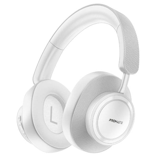 Promate HiFi Stereo Wireless Over Ear Ergonomic Headphones. Up To 12 Hours Playing Time TAKT-WHT