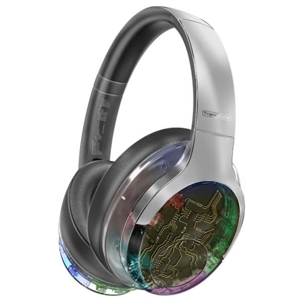 Promate HiFi Stereo Wireless Bluetooth Active Noice Cancelling Headphones Silver TRANSTUNE-SLV