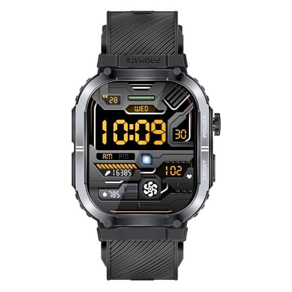 Promate IP68 Smartwatch W/ 2.01'' Display & Bluetooth Calling. Fitness Tracker Pedometer XWATCH-SL-BLK