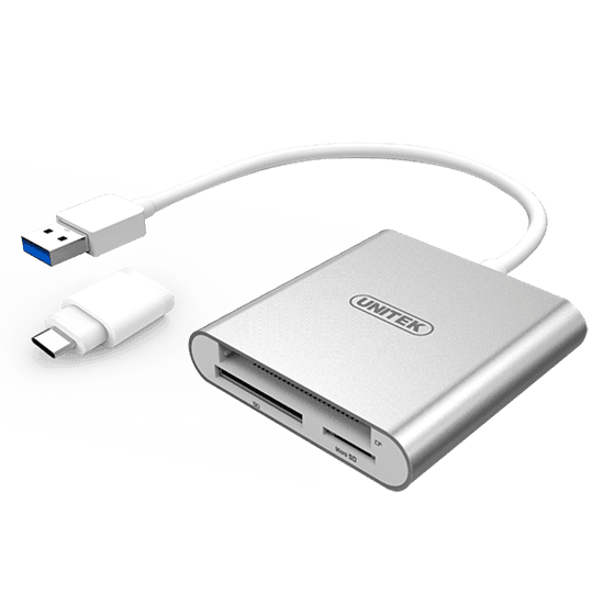 Unitek UNITEK USB 3.0 to Multi-In-One Card Reader. Includes USB-C Adapter Y-9313D