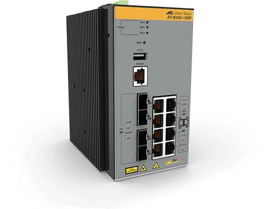 Allied Telesis AT-IE340-12GP-80 8x 10/100/1000T- 4x 100/1000X SFP- Industrial Ethernet- Layer 3 Switch- PoE+ Support 512075