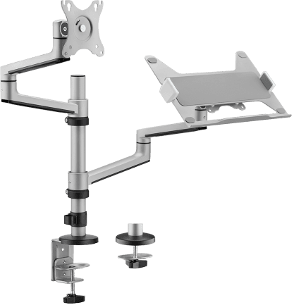 Brateck 17"-32" Dual Arm Premium Articulating Monitor Arm & PC Tray