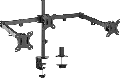 Brateck 13-27" Triple Monitor Economy Desk Mount Bracket