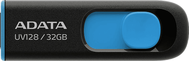 Adata ADATA UV128 Dashdrive Retractable USB 3.2 32GB Blue/Black Flash Drive FP276-X32