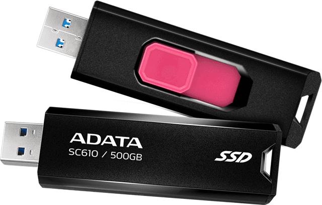Adata ADATA SC610 Retractable USB3.2 Gen 2 500GB External SSD 5yr wty FP300-05