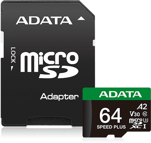 Adata ADATA Speed Plus microSDXC UHS-I U3 A2 V30 Card with Adapter 64GB FS359-X64