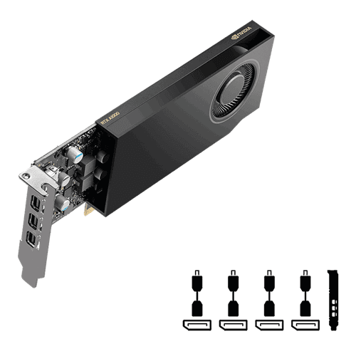 NVIDIA Quadro RTX A1000 8GB DDR6 PCIE Graphics Card 4*mini DP