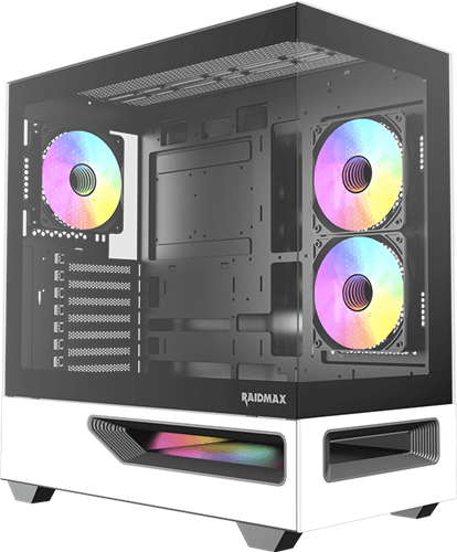 Raidmax H200 ATX Mid-Tower Case Tempered Glass White with ARGB