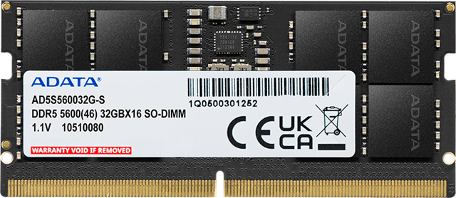 ADATA 16GB DDR5-5600 2048x8 SODIMM Lifetime wty