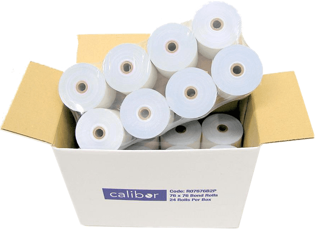 Unspecified Bond Plain Paper Rolls 76x76mm 2-Ply - Box of 24 RA8124-P2