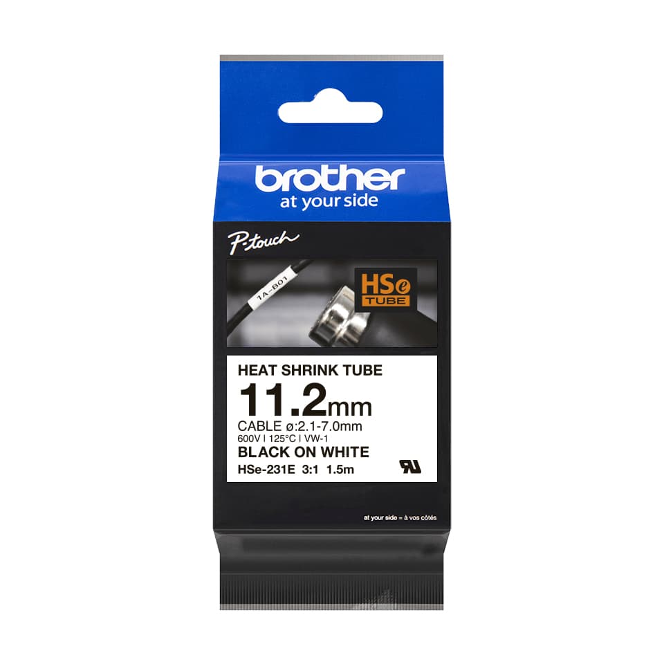 Brother Brother tube tape Black on Wht BHSE231E