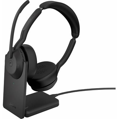 Evolve2 55 Stereo Wireless (Bluetooth) Headset UC USB-A. Includes Link 380 and Charging Stand Jabra — view 1