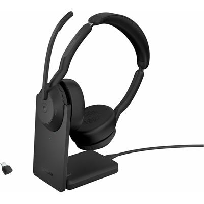 Evolve2 55 Stereo Wireless (Bluetooth) Headset MS USB-C . Includes Link 380 and Charging Stand Jabra — view 2