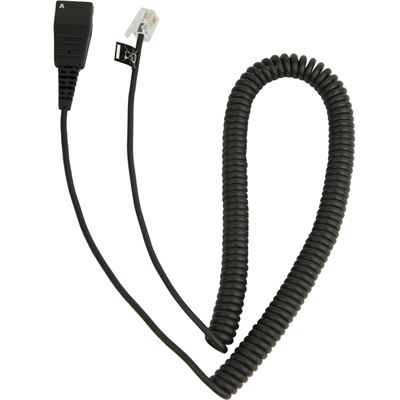 2m QD (Quick Disconnect) to RJ9 coiled cord for Cisco phones Jabra — view 1