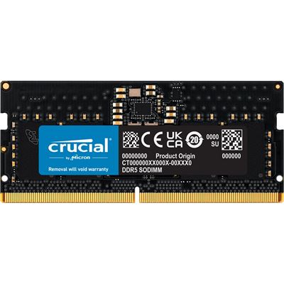 8GB DDR5 SODIMM 4800MHz C40 1.1V Notebook Laptop Memory Crucial — view 1