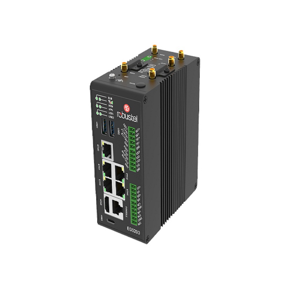 Industrial edge computing gateway with Dual-SIM 4G LTE 5x Gigabit LAN WiFi GPS Serial Console HDMI Relay Robustel — view 2