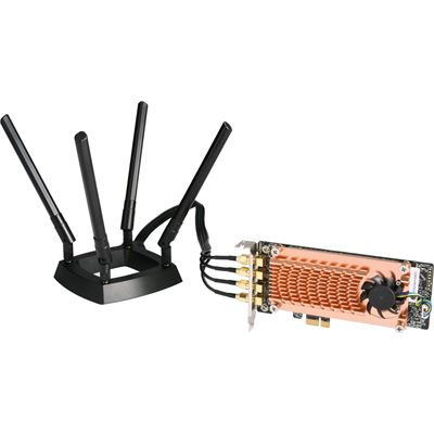 Dual-band 802.11ac wireless PCIe card for NAS or Linux PC QNAP — view 1