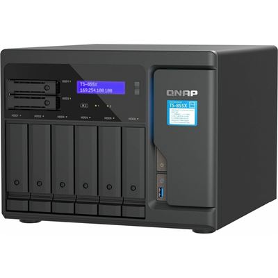 8-Bay NAS 8-core 2.8GHz 10GbE and 2.5GbE LAN 8G RAM QNAP — view 1