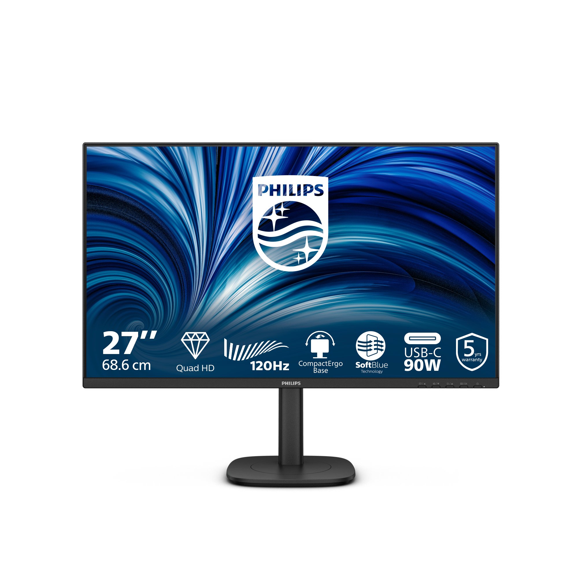 PHILIPS 27B2U3601/75 27" 16:9 QHD IPS LED 120HZ,4MS,USB-C DOCK,HDMI,DP/OUT,SPKR,H/ADJ,4YR PHILIPS — view 2
