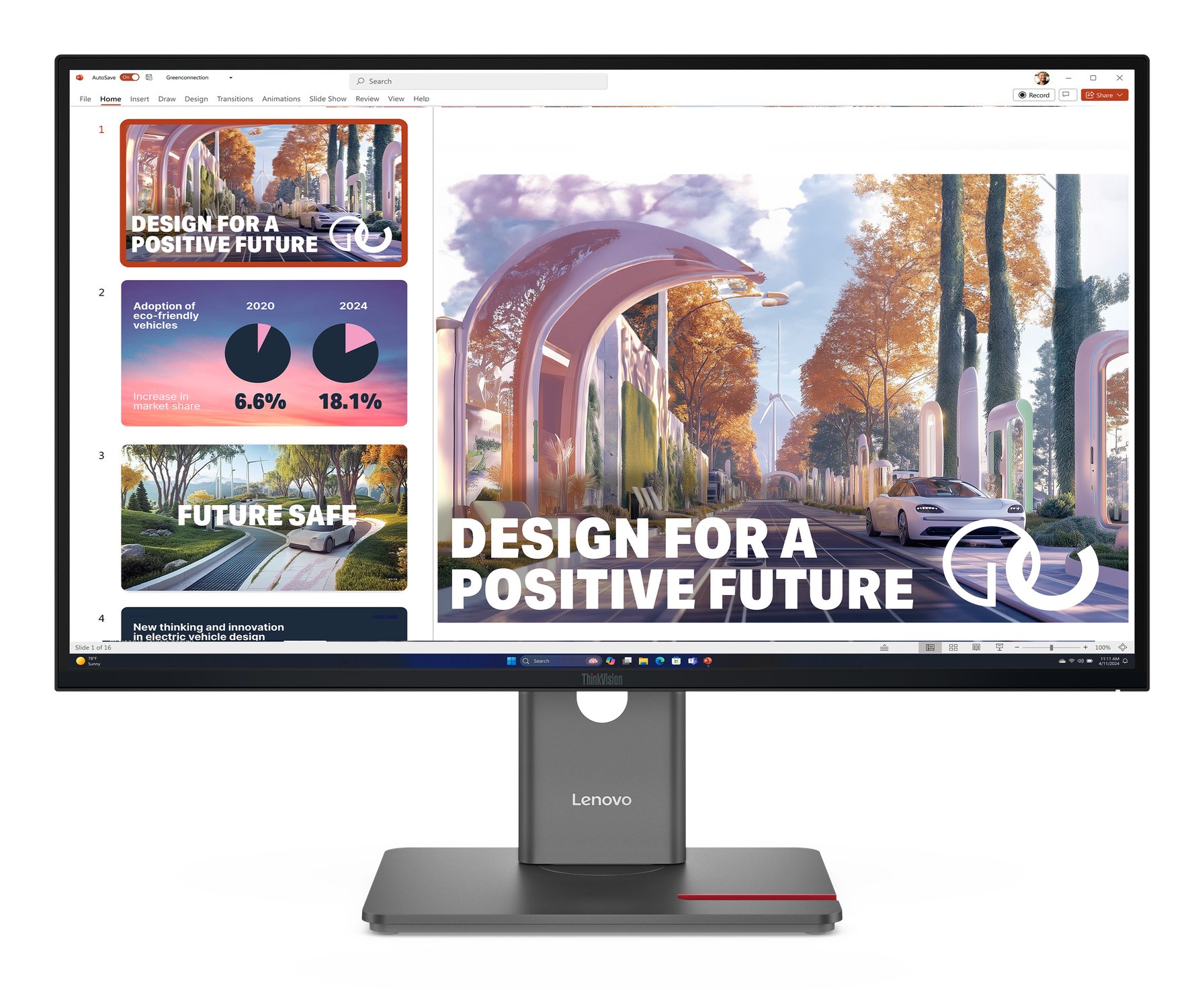 LENOVO P27QD-40 27" QHD 2560X1440 (16:9), DP+HDMI+USBC, DP OUT, RJ45, PD 140W, 3Y LENOVO — view 2