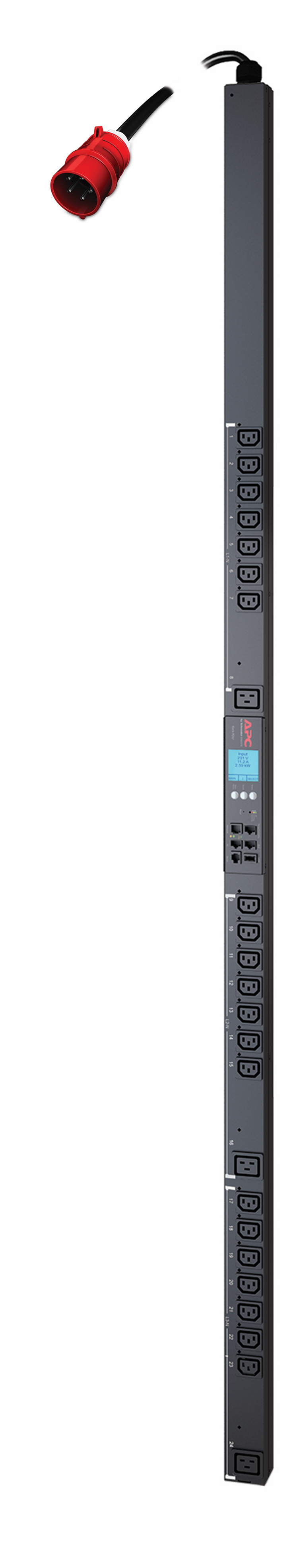 APC (AP8681) RACK PDU 2G, MTRD OUTLT W SWITCHING, ZEROU, 11.0KW, 230V, (21) C13 & (3) C19 APC — view 2