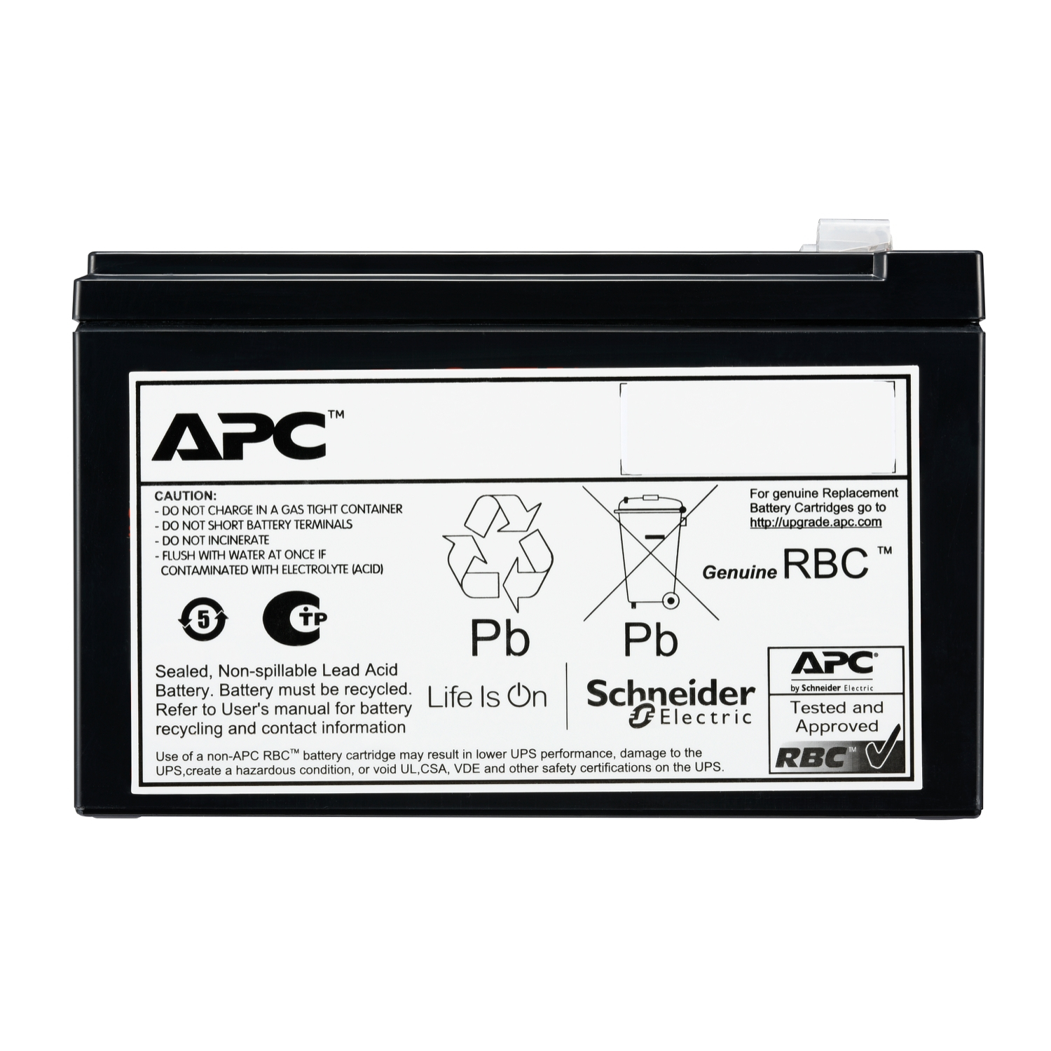 APC REPLACEMENT BATTERY CARTRIDGE #204. VRLA, 9AH, 48V DC, 2YR WARRANTY FOR SRV2K TWR UPS APC — view 2