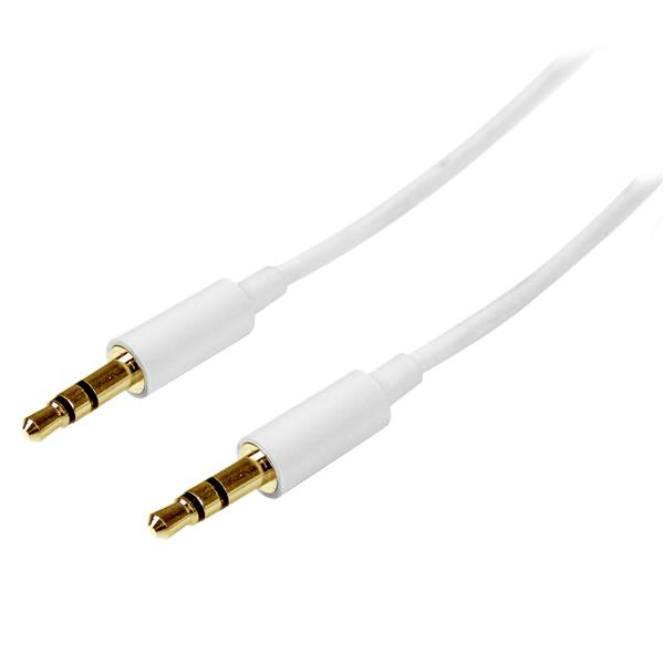 STARTECH.COM WHITE SLIM 3.5MM STEREO AUDIO CABLE - MALE TO MALE LTW STARTECH — view 2