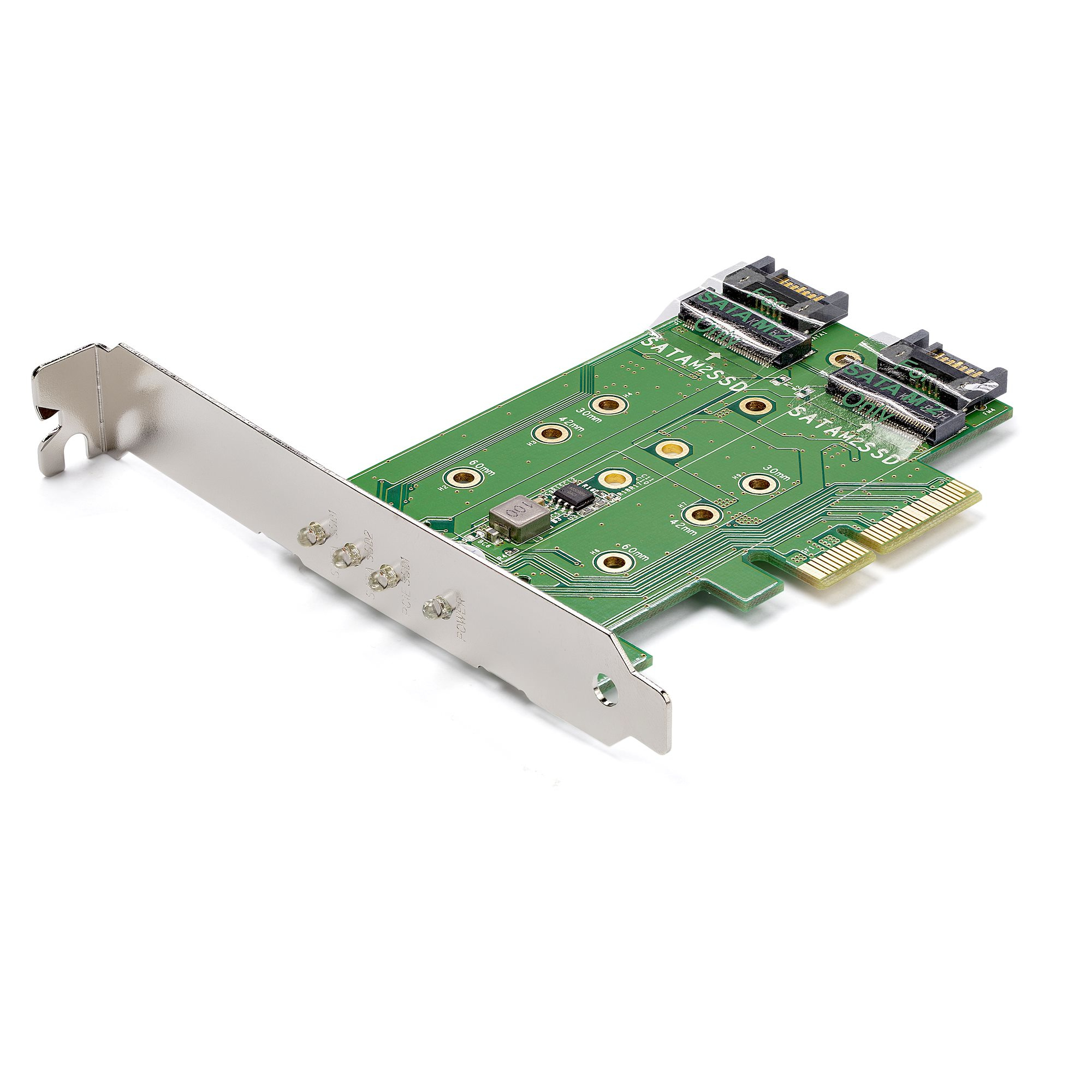 STARTECH.COM 3PT M.2 SSD ADAPTER CARD - 1X PCIE (NVME) 2X SATA M.2 PCIE 3.0 2 YR STARTECH — view 2