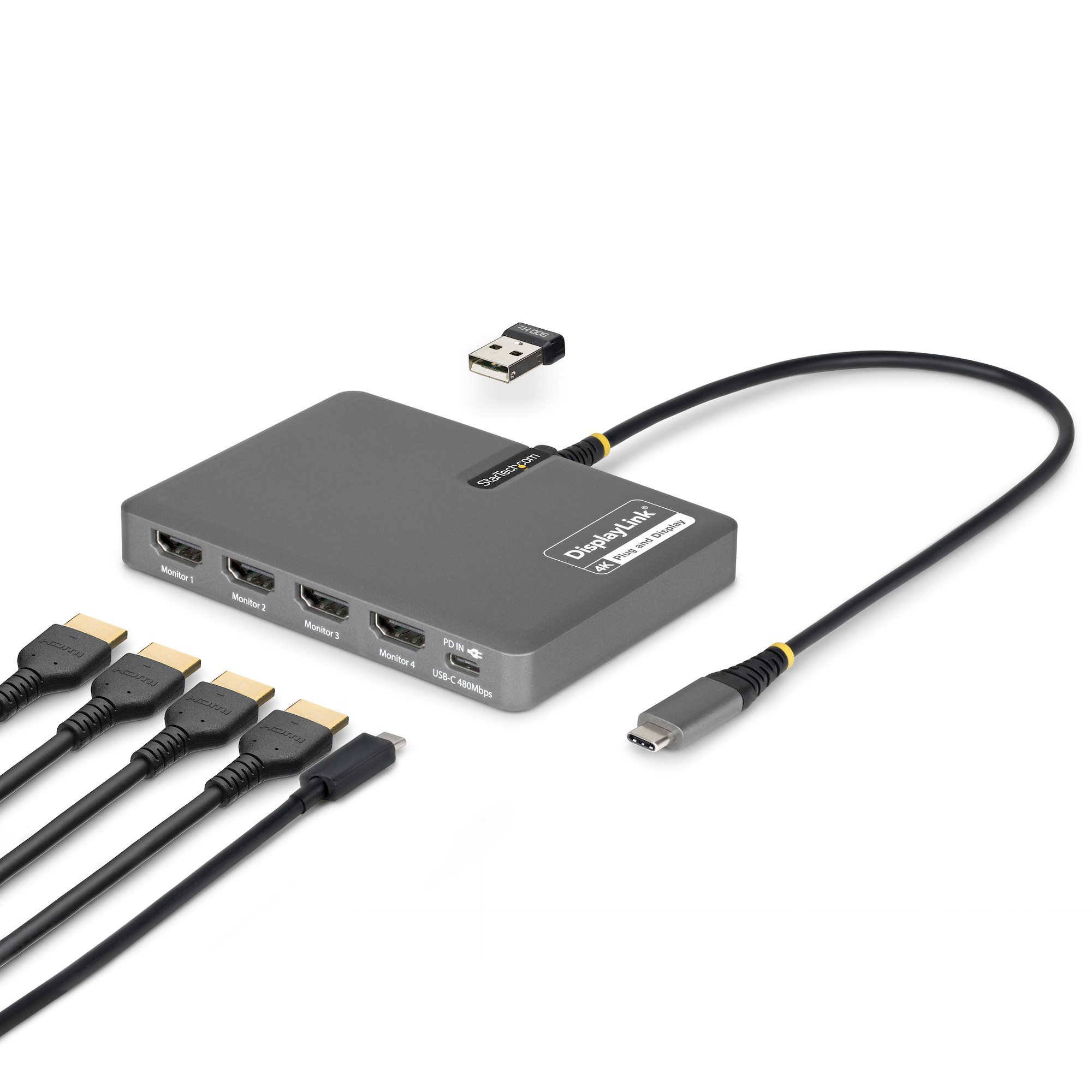 STARTECH.COM USB-C QUAD-MONITOR WORKSTATION ADAPTER 4K 60HZ HDMI, 3 YR STARTECH — view 2