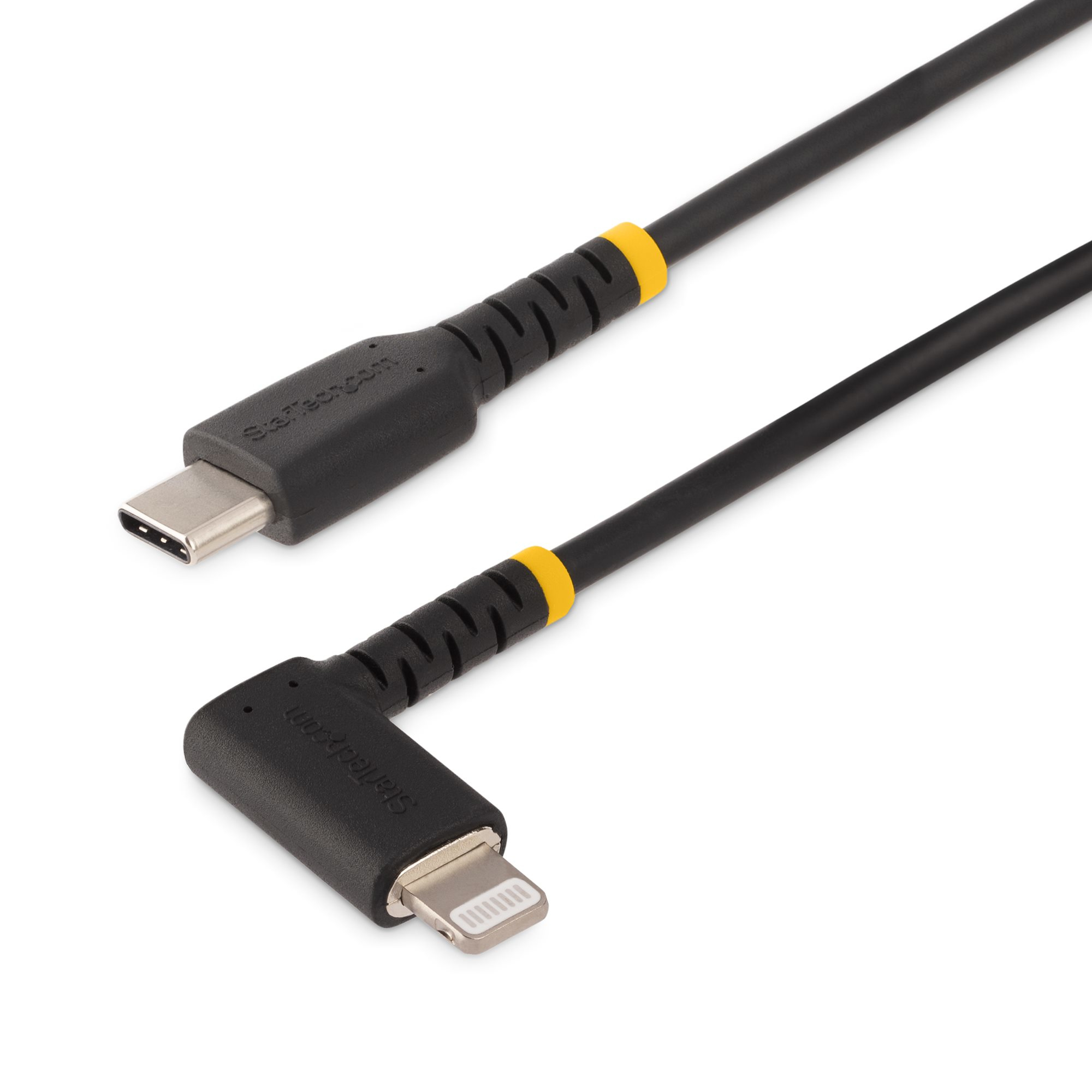 STARTECH.COM 3FT (1M) DURABLE USB-C TO LIGHTNING CABLE, RIGHT-ANGLED 2 YR thumbnail 1