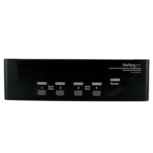 STARTECH.COM 4 PORT DVI VGA DUAL MONITOR KVM SWITCH USB WITH AUDIO, 3 YR STARTECH — view 2