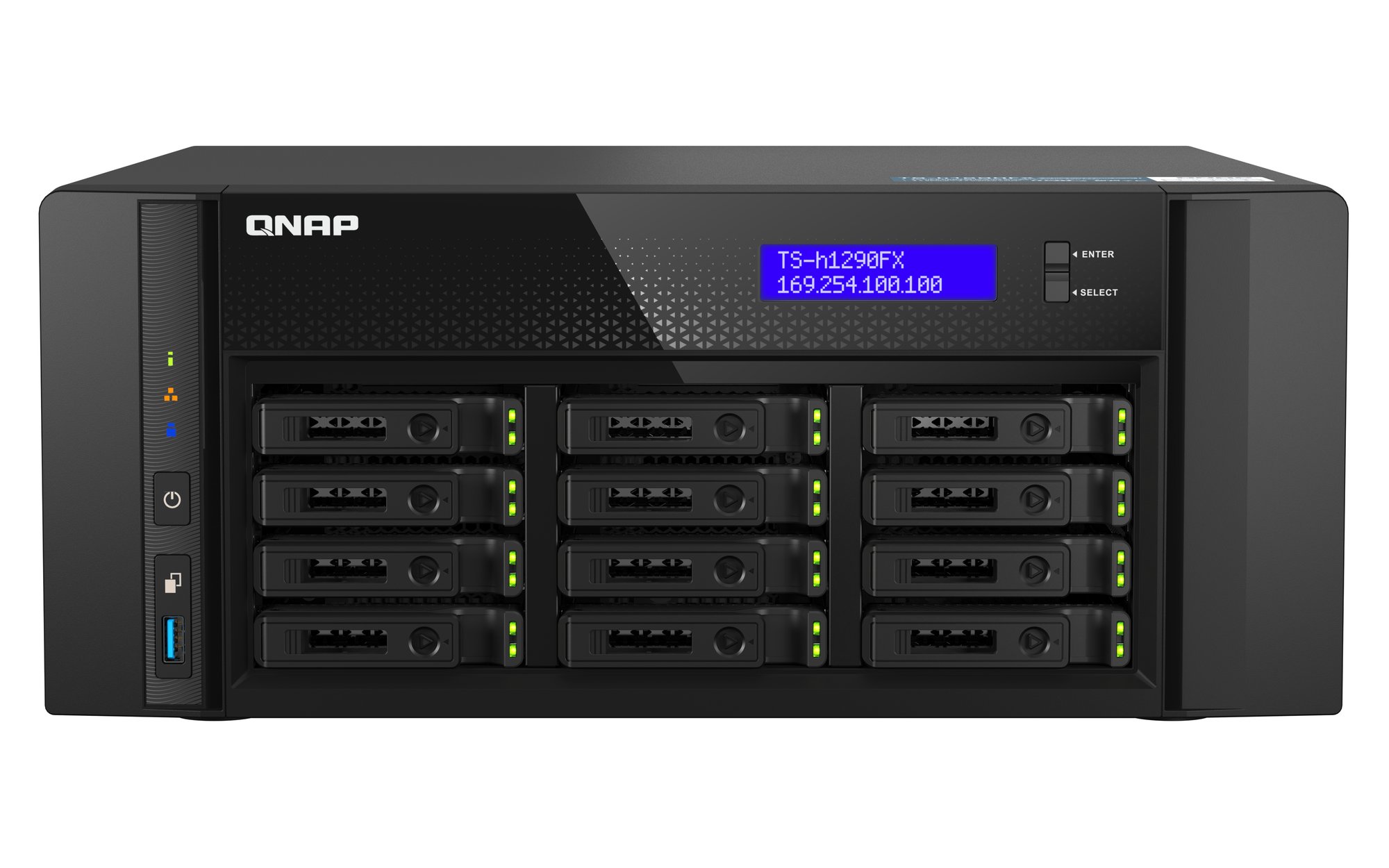 QNAP 12 BAY ALL-FLASH DESKTOP NAS,AMD EPYC,3.2GHZ 16 CORE,64GB RAM,2.5/25G,USB,PCIE,5YR QNAP — view 2