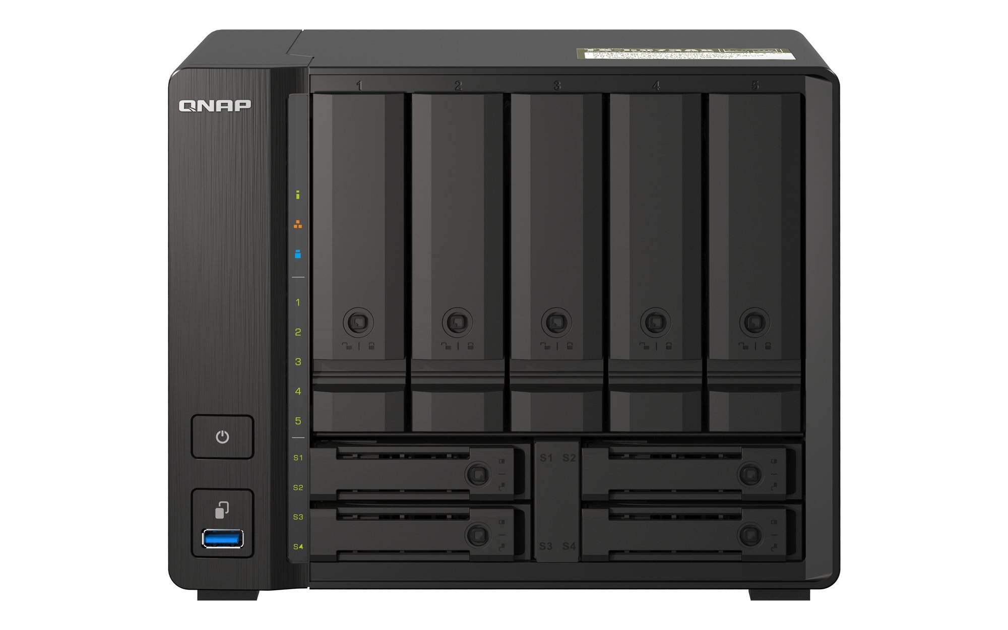 QNAP 5+4 BAY NAS (NO DISK),RYZEN QC 2.2GHz, 32GB, 2.5GbE(2),10GbE (1), 3YR WTY QNAP — view 2