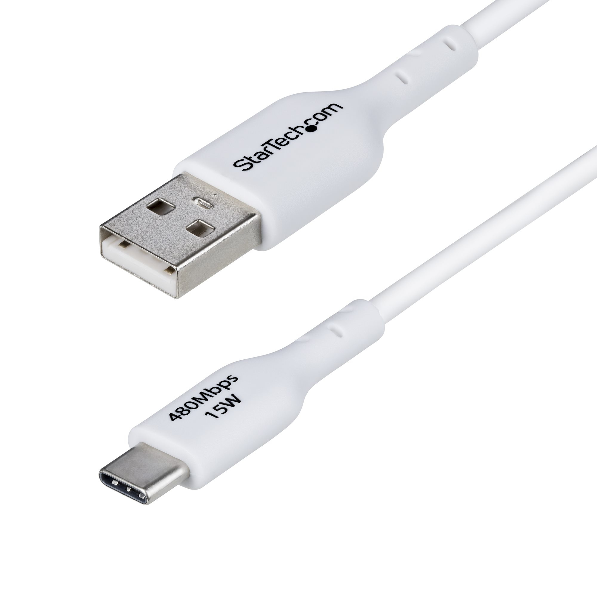 STARTECH.COM 3FT (1M) WHITE USB-A TO USB-C CHARGING CABLE/CORD, M/M, LTW thumbnail 2