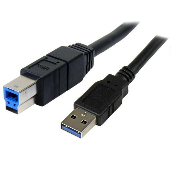 STARTECH.COM 3M USB 3.0 A TO B CABLE - USB 3.0 CORD M/M - BLACK, LTW STARTECH — view 2
