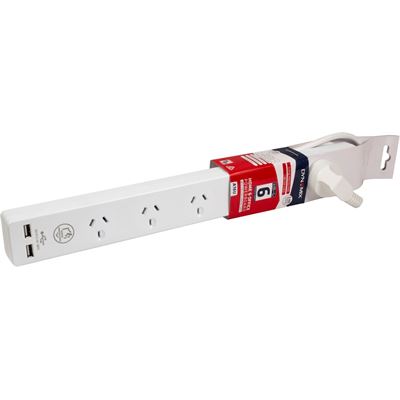 DYNAMIX 6-Way 10A Home & Office Powerboard With Two USB 3.4A DYNAMIX — view 2