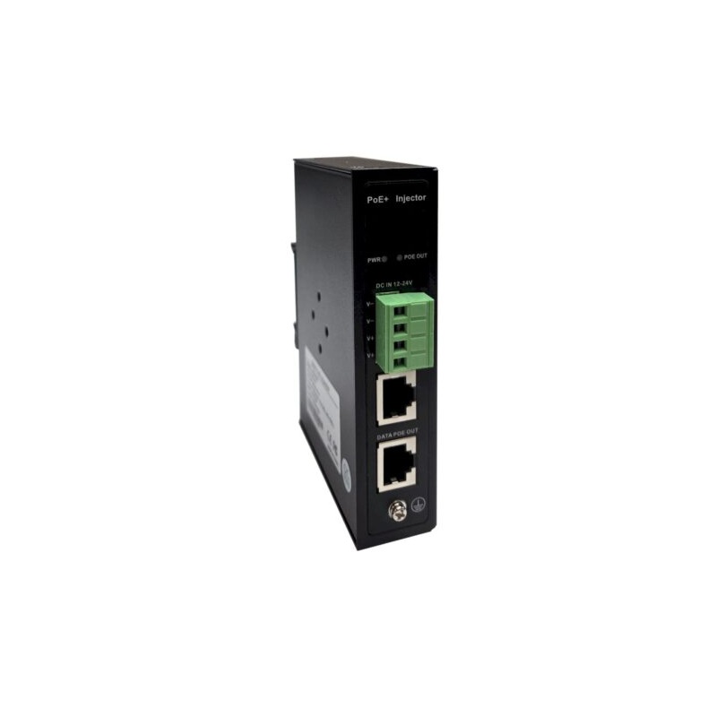 Tycon Systems 10-30VDC In, 802.3at 54V 30W PoE+ Out, DIN Mountable 10G PoE Injector