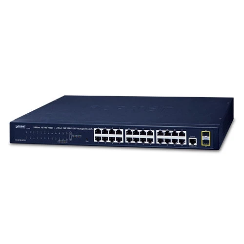 Planet GS-4210-24T2S, IPv4/IPv6, 24-Port 10/100/1000Base-T + 2-Port 100/1000MBPS SFP L2/L4 SNMP Manageable Gigabit Ethernet Switch Planet — view 1
