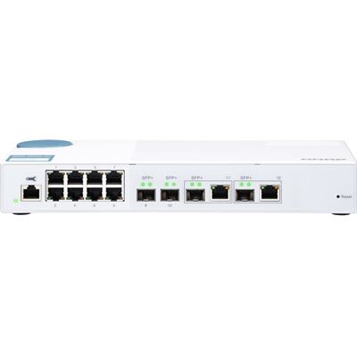 QNAP QSW-M408-2C, 8 port 1Gbps, 2 port 10G SFP+/ NBASE-T Combo, 2 port 10G SFP+, web management switch QNAP — view 2