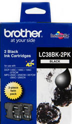 BROTHER LC38 BLK Ink CART-2 pk BROTHER — view 2