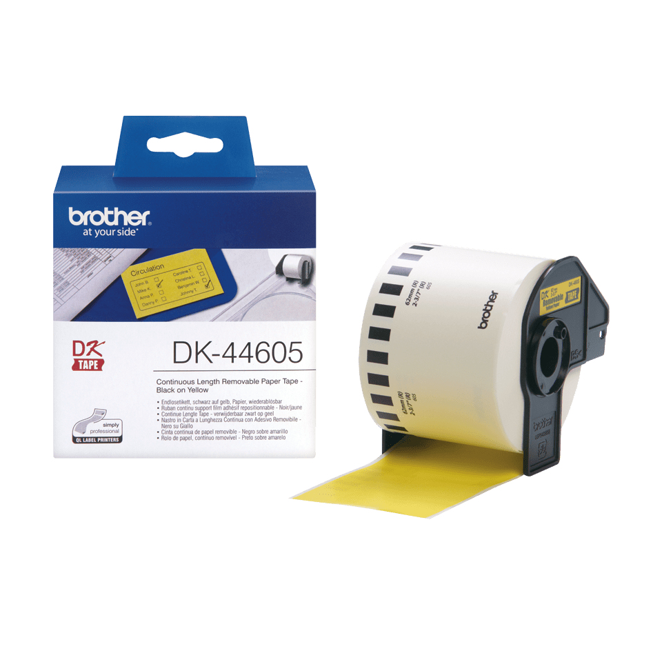 BROTHER Continuous Length Removeable YLLW 62mm BROTHER — view 2