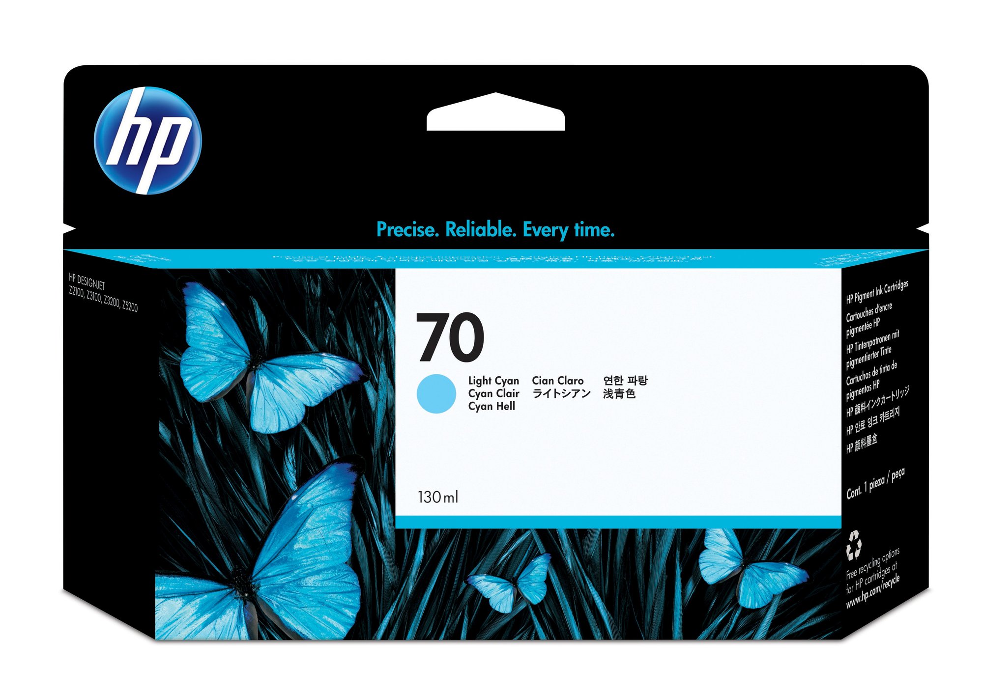 HP 70 130ml Light Cyan Ink Cartridge HP — view 2