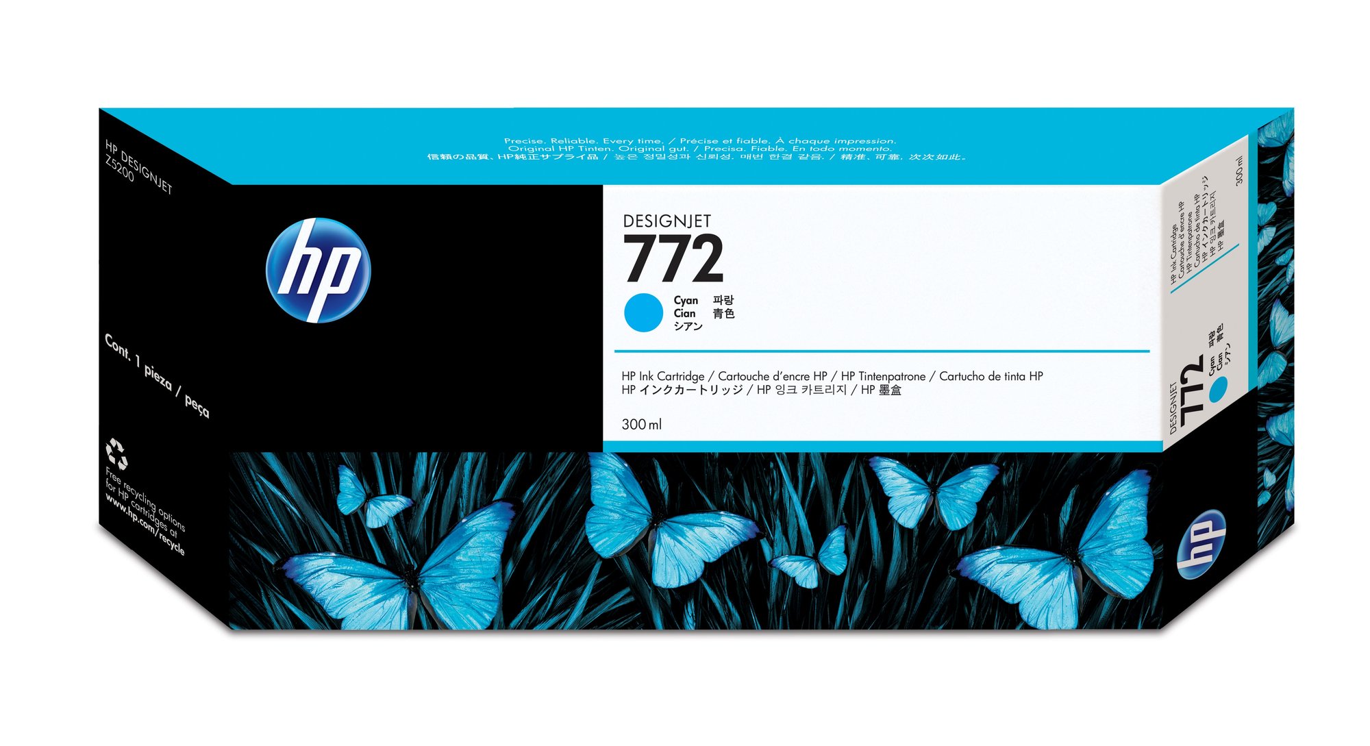 HP 772 300ml Cyan Ink Cartridge HP — view 2