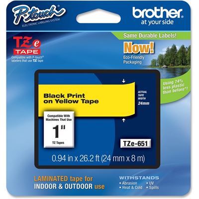 BROTHER TZe651 24mm x 8m Standard laminated Blac BROTHER — view 2