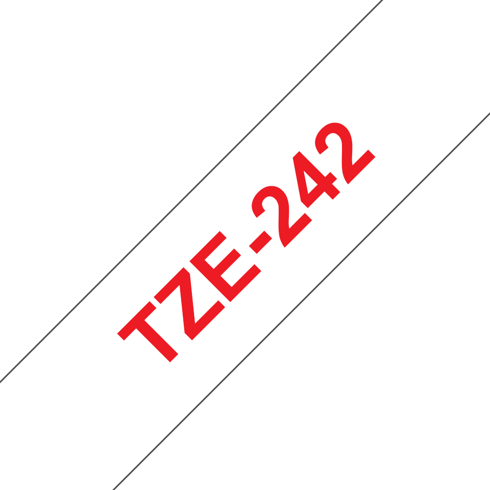 BROTHER TZE-242 - 18 mm Red/White BROTHER — view 2