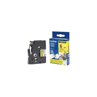 BROTHER TZE-611 - 6 mm Black-Yellow BROTHER — view 2