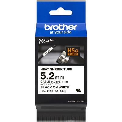 BROTHER HSE211E 5.2MM b ON W HEAT SHRINK TAPE BROTHER — view 2