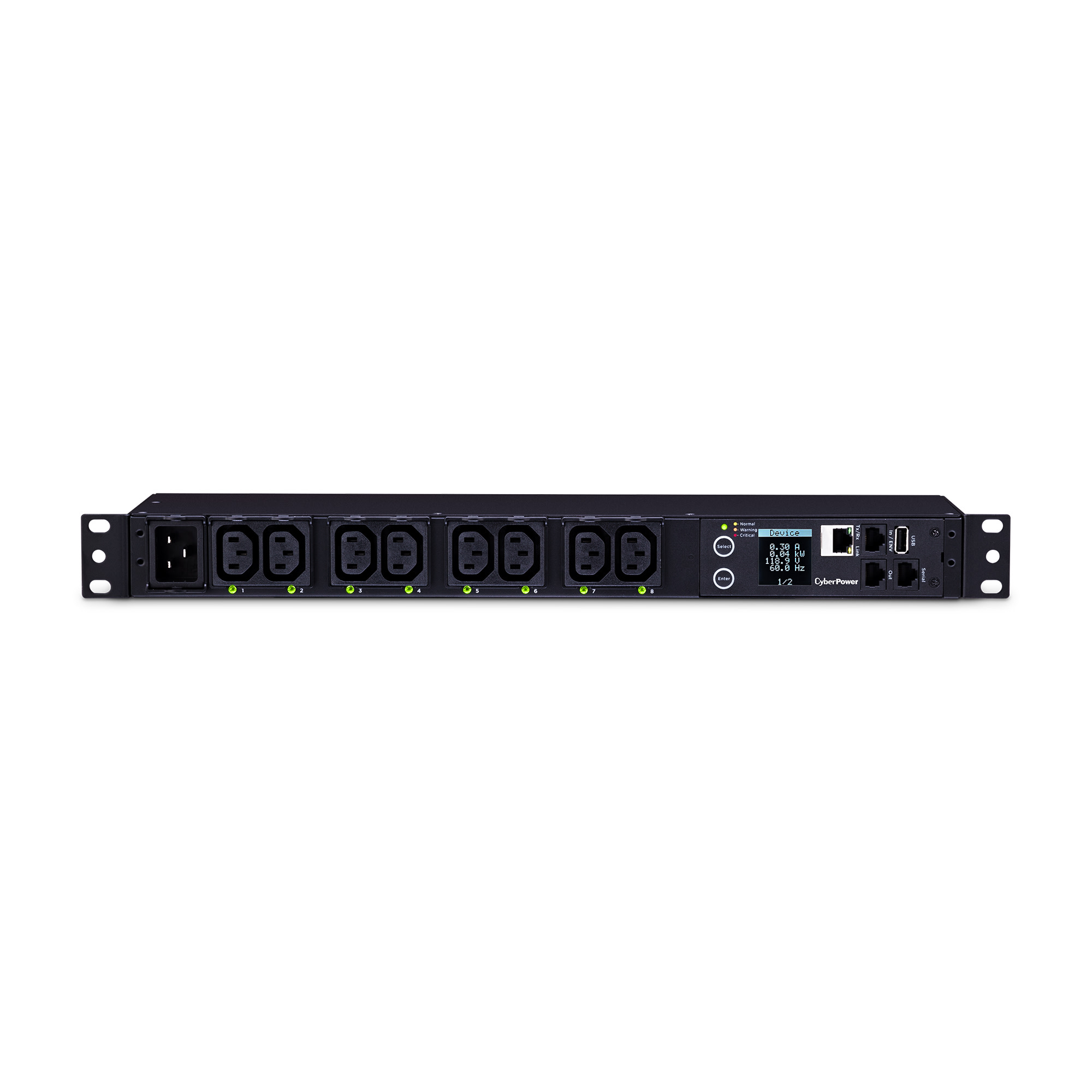 Switched MBO ePDU 1RU horizontal 16Amp input CyberPower Systems — view 2