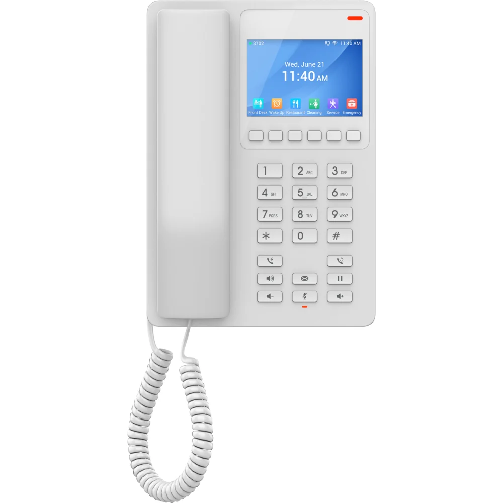 GHP630W Desktop Hotel Phone with 3.5"" Colour LCD PoE Dual-band WiFi 6 White Grandstream Networks — view 2
